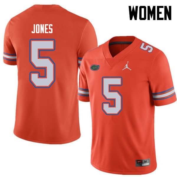 NCAA Florida Gators Emory Jones Women's #5 Jordan Brand Orange Stitched Authentic College Football Jersey BRK1364GM